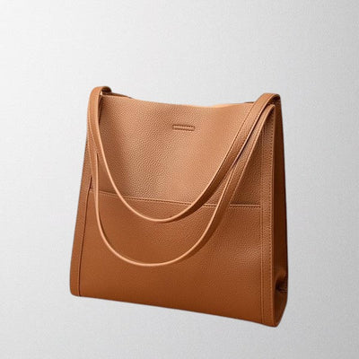 Linda - Solid color simple genuine leather shoulder bag