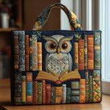 Sac cabas artisanal - Hibou et livres vintages