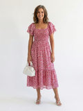 Odette | Off-Shoulder Floral Smocked Midi Dress
