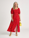 Delphine | Square Neck Floral Midi Dress