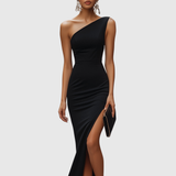 Hannah | One-Shoulder Black Gown