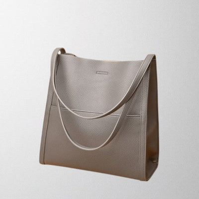 Linda - Solid color simple genuine leather shoulder bag