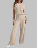 MAGGIE™ - Casual Short Sleeve Top and Pants Set
