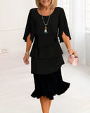 SOPHIE | Elegant Flowing Dress with Frill Details