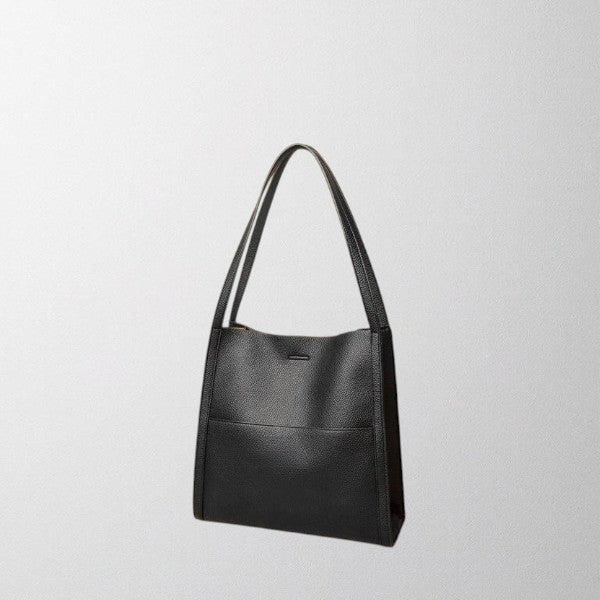 Linda - Solid color simple genuine leather shoulder bag