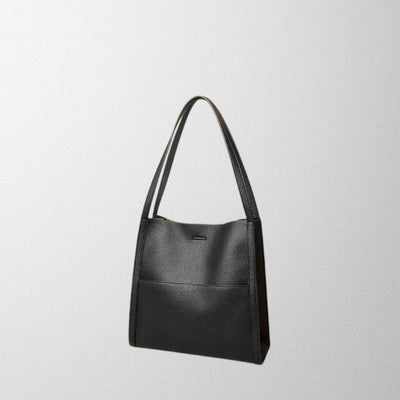 Linda - Solid color simple genuine leather shoulder bag