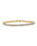 Golden Tennis Bracelet Adorned with Brilliant Crystals