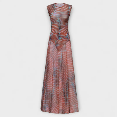 Phoenix – Shimmering Wave Mesh Bodysuit and Skirt Ensemble