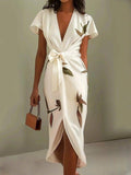 Elin™ – Elegant floral wrap dress