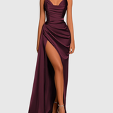 Evadne | Flowing Satin Maxi Dress