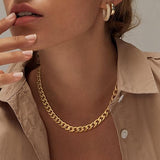 Gold Curb Chain Necklace