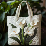 Sac matelassé artisanal - Lys blancs
