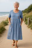 Avery | Striped Midi Dress Effortless Comfort Everyday Confidence