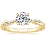 Gold-plated Twisted Solitaire Ring