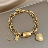 Gold Heart Charm Bracelet