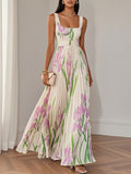 Yara™ – Pleated chiffon maxi dress