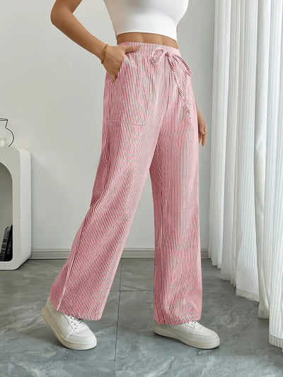 Alina™ | Elegant Striped Trousers with Pockets