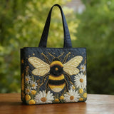 Bee Daisy Quilted Tote Bag