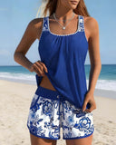 Marie | Printed Tankini Top and Shorts Two-Piece