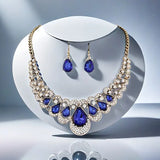 Royal Sapphire Necklace And Earrings Set