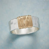 Vintage Golden Threads Silver Ring