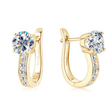 Gold Crystal Hoop Earrings