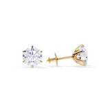 Gold Solitaire Stud Earrings